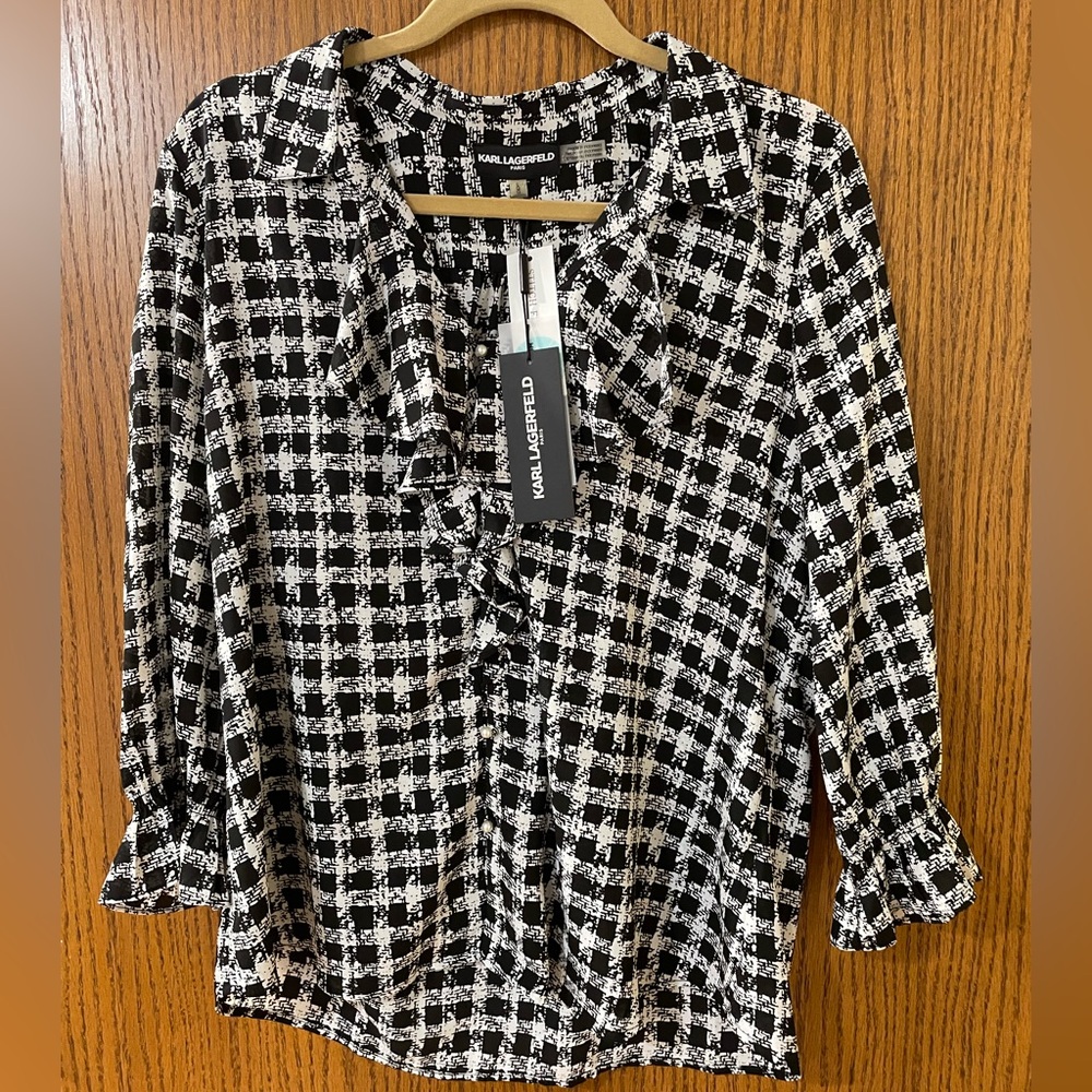 Karl Lagerfeld Black and White Women's Top